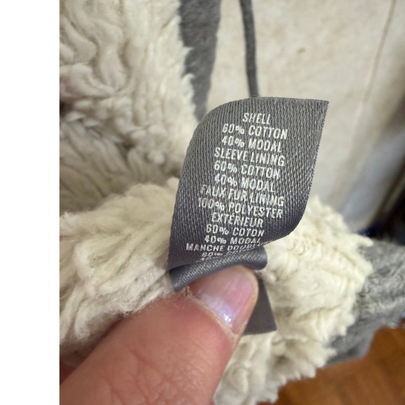 Aerie Women Hooded Plush Lined Cozy Robe Shawl Collar‎ Tie Waist Gray Size XL - Picture 5 of 7